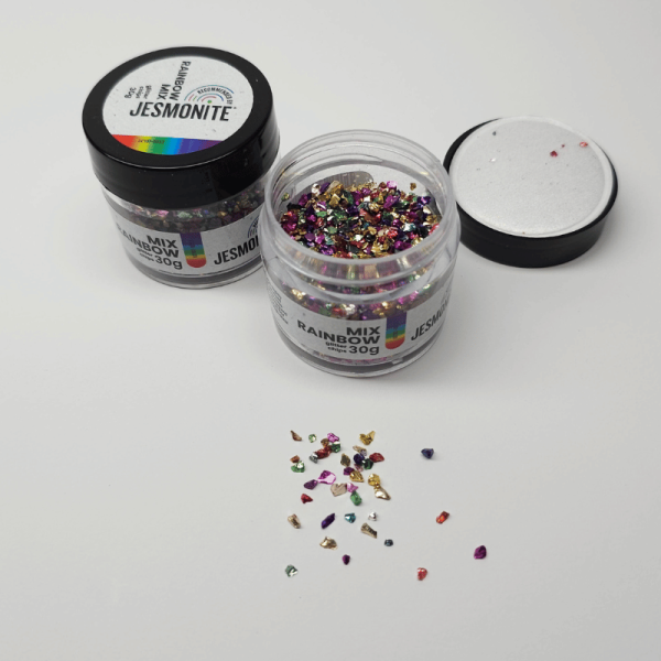 Glitzerchips 30g - Rainbow Mix - Regenbogen Mix